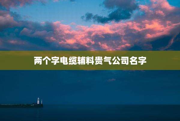 两个字电缆辅料贵气公司名字