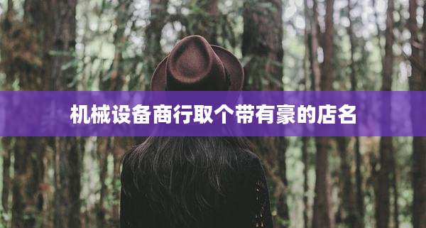 机械设备商行取个带有豪的店名