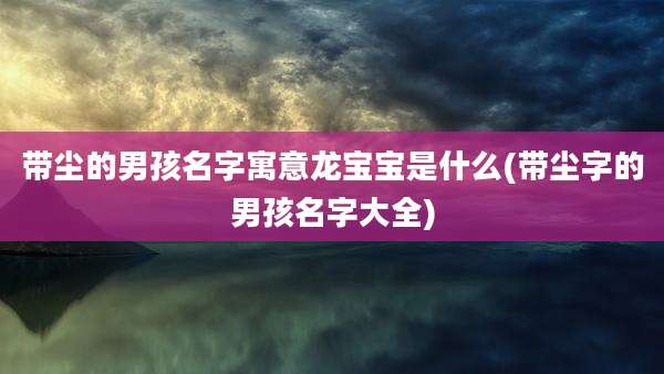 带尘的男孩名字寓意龙宝宝是什么(带尘字的男孩名字大全)