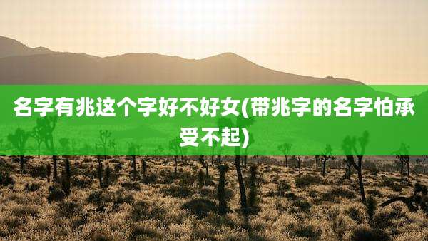 名字有兆这个字好不好女(带兆字的名字怕承受不起)