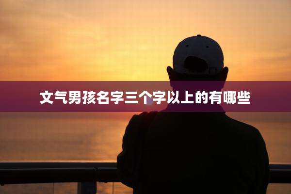 文气男孩名字三个字以上的有哪些