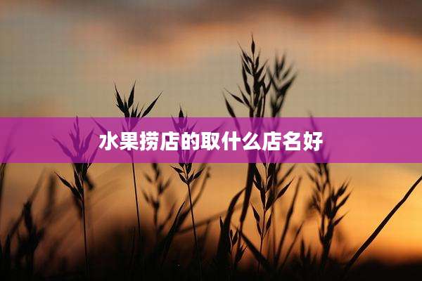 水果捞店的取什么店名好