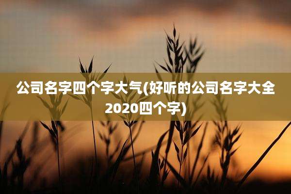 公司名字四个字大气(好听的公司名字大全2020四个字)