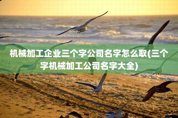 机械加工企业三个字公司名字怎么取(三个字机械加工公司名字大全)