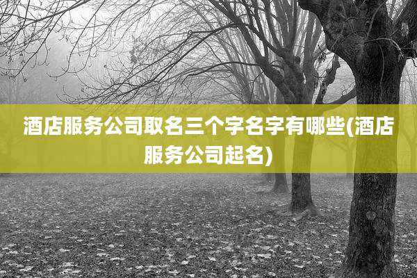 酒店服务公司取名三个字名字有哪些(酒店服务公司起名)