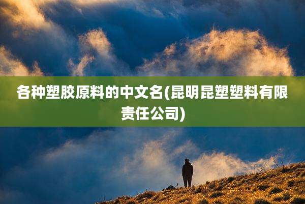 各种塑胶原料的中文名(昆明昆塑塑料有限责任公司)
