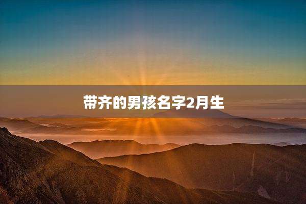 带齐的男孩名字2月生