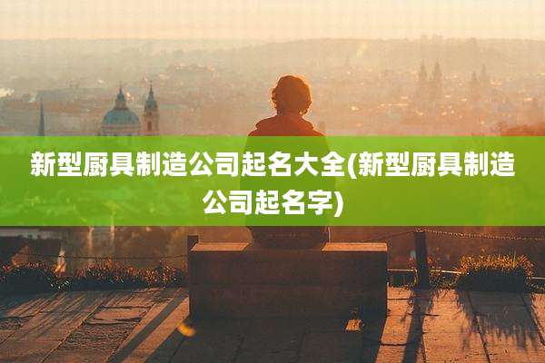 新型厨具制造公司起名大全(新型厨具制造公司起名字)