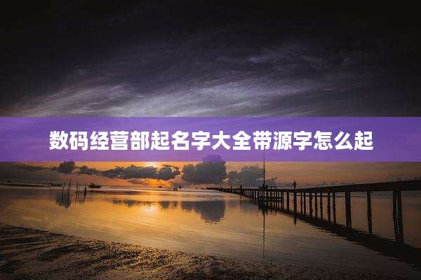 数码经营部起名字大全带源字怎么起