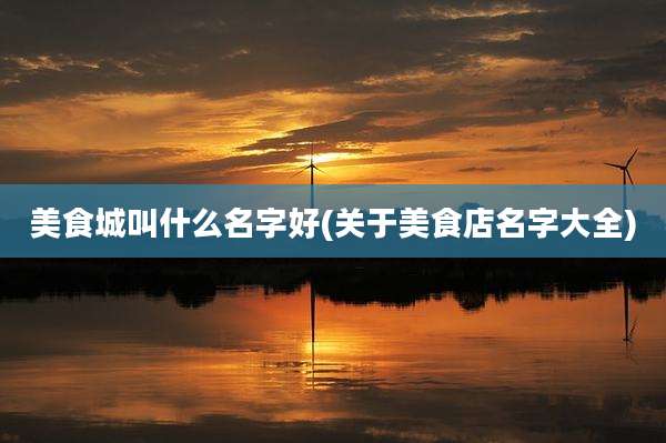 美食城叫什么名字好(关于美食店名字大全)