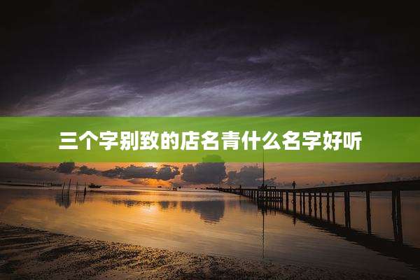 三个字别致的店名青什么名字好听