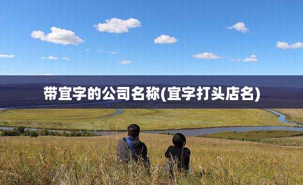 带宜字的公司名称(宜字打头店名)