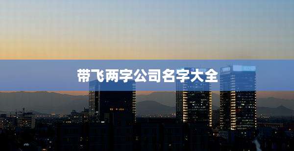 带飞两字公司名字大全