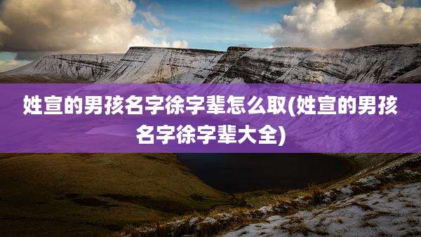 姓宣的男孩名字徐字辈怎么取(姓宣的男孩名字徐字辈大全)