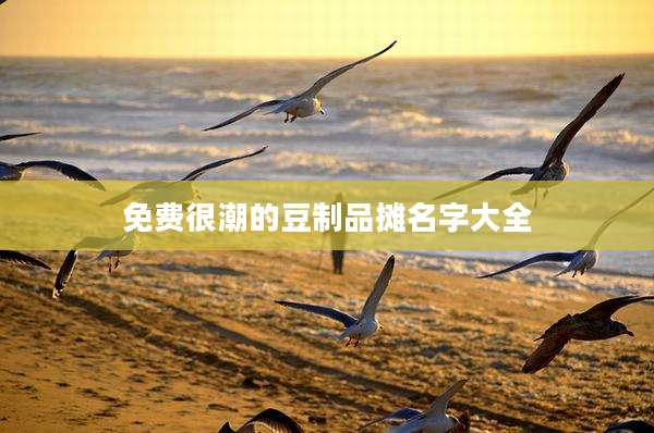 免费很潮的豆制品摊名字大全
