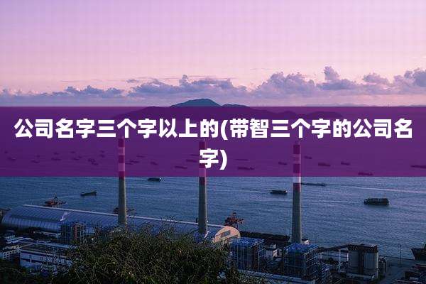 公司名字三个字以上的(带智三个字的公司名字)