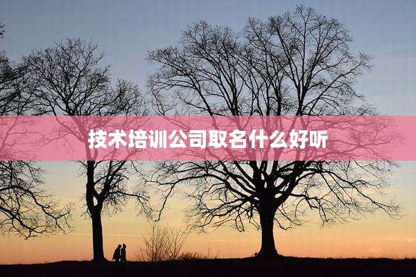 技术培训公司取名什么好听