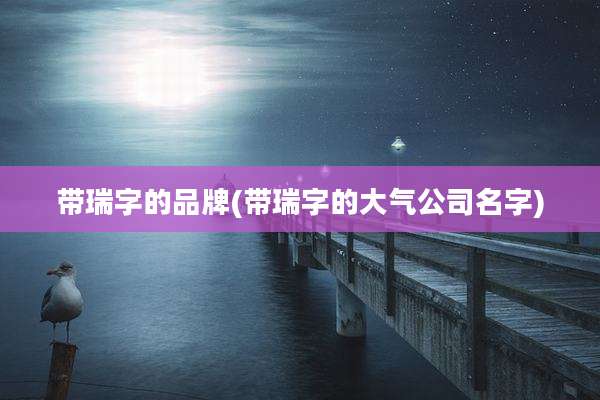 带瑞字的品牌(带瑞字的大气公司名字)