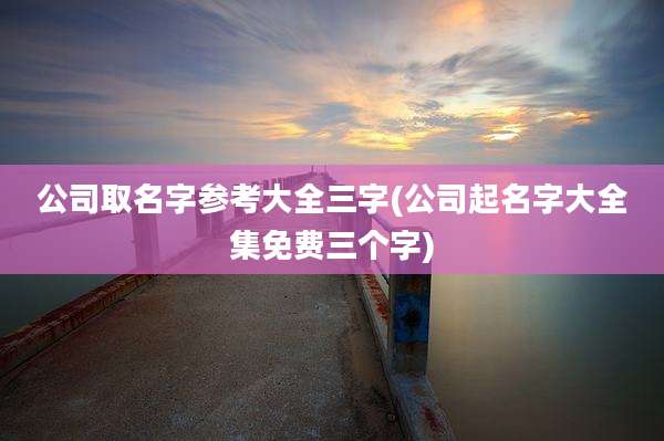 公司取名字参考大全三字(公司起名字大全集免费三个字)