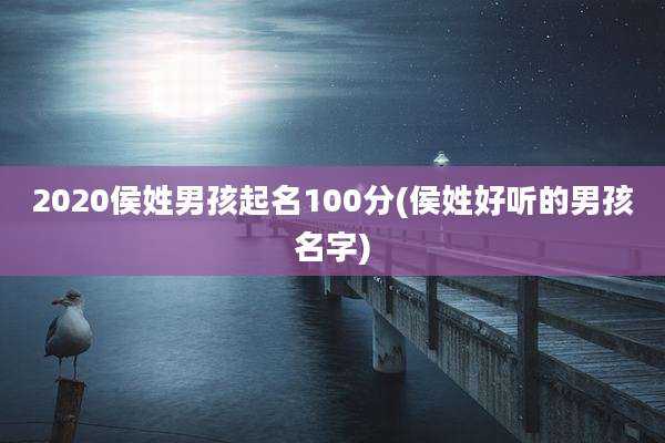 2020侯姓男孩起名100分(侯姓好听的男孩名字)