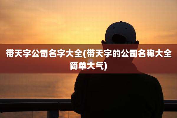 带天字公司名字大全(带天字的公司名称大全简单大气)