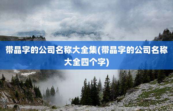 带晶字的公司名称大全集(带晶字的公司名称大全四个字)