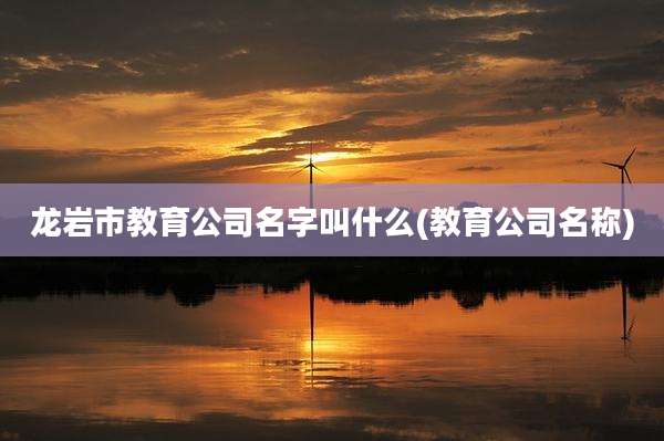龙岩市教育公司名字叫什么(教育公司名称)
