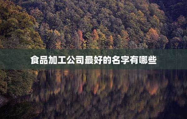 食品加工公司最好的名字有哪些