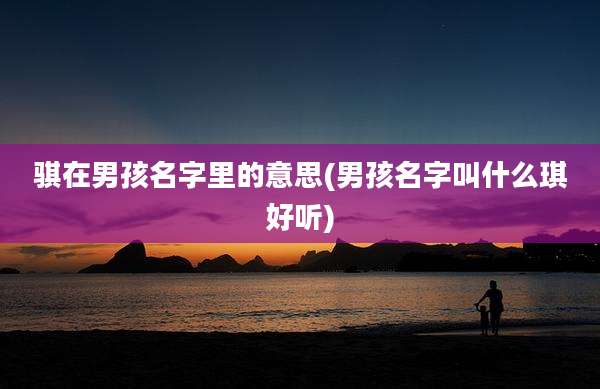 骐在男孩名字里的意思(男孩名字叫什么琪好听)