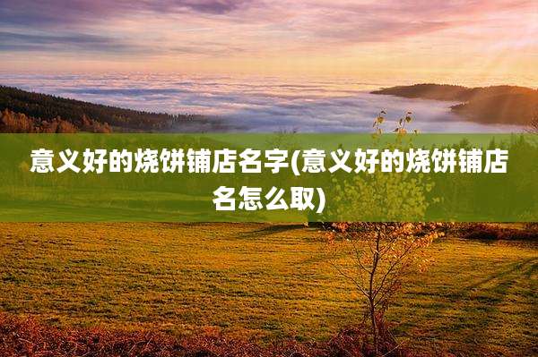 意义好的烧饼铺店名字(意义好的烧饼铺店名怎么取)