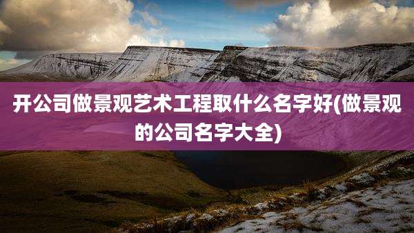 开公司做景观艺术工程取什么名字好(做景观的公司名字大全)