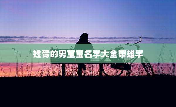姓胥的男宝宝名字大全带雄字