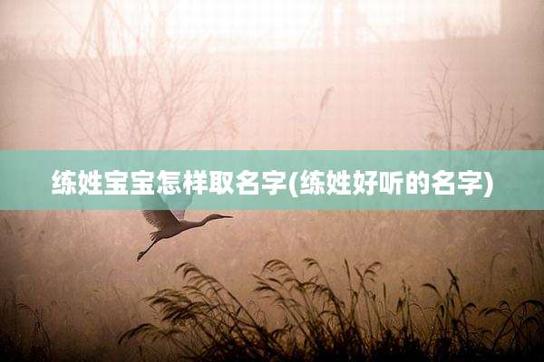 练姓宝宝怎样取名字(练姓好听的名字)