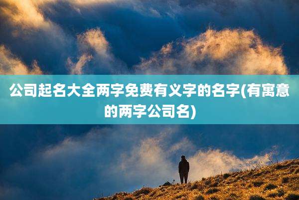 公司起名大全两字免费有义字的名字(有寓意的两字公司名)