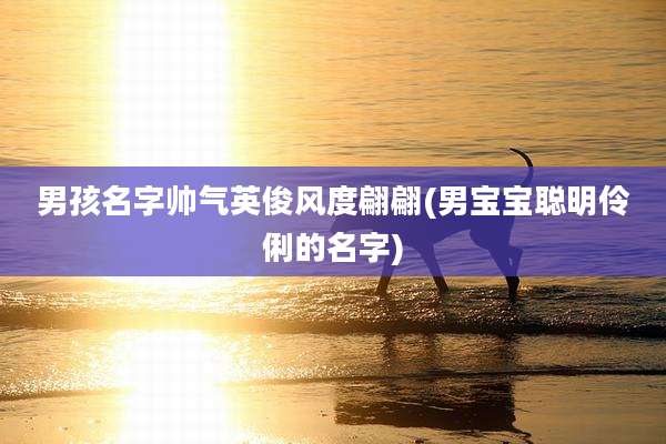 男孩名字帅气英俊风度翩翩(男宝宝聪明伶俐的名字)