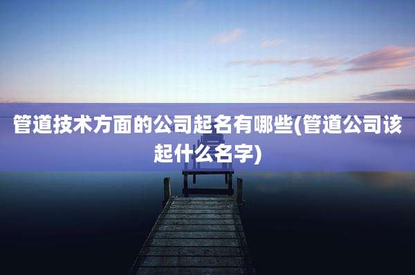 管道技术方面的公司起名有哪些(管道公司该起什么名字)