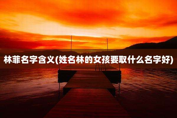林菲名字含义(姓名林的女孩要取什么名字好)