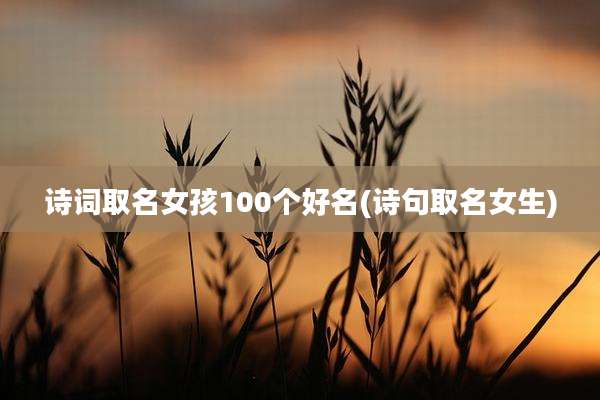 诗词取名女孩100个好名(诗句取名女生)
