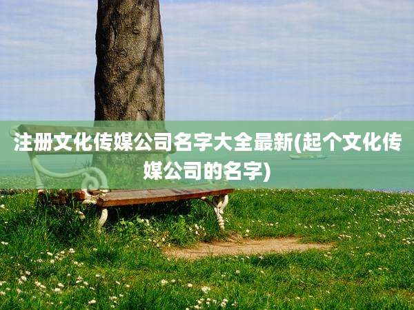 注册文化传媒公司名字大全最新(起个文化传媒公司的名字)