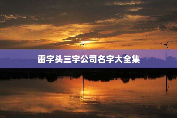 雷字头三字公司名字大全集