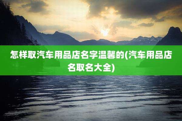 怎样取汽车用品店名字温馨的(汽车用品店名取名大全)