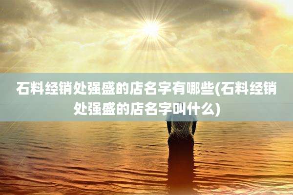 石料经销处强盛的店名字有哪些(石料经销处强盛的店名字叫什么)