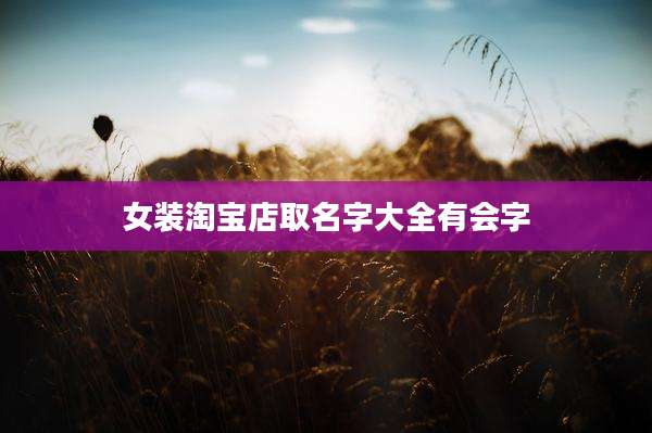 女装淘宝店取名字大全有会字