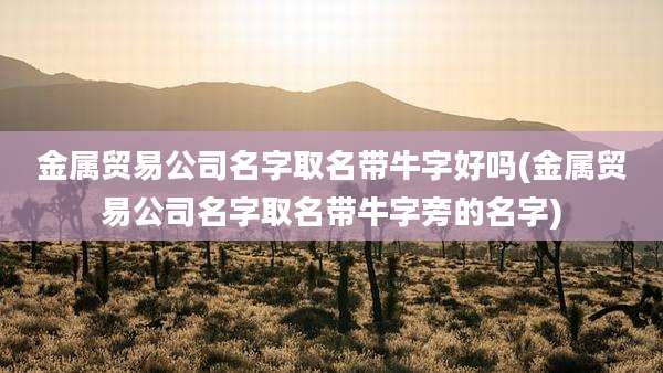 金属贸易公司名字取名带牛字好吗(金属贸易公司名字取名带牛字旁的名字)