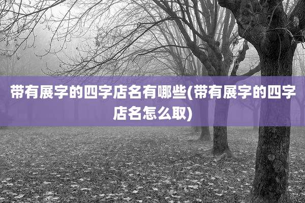 带有展字的四字店名有哪些(带有展字的四字店名怎么取)