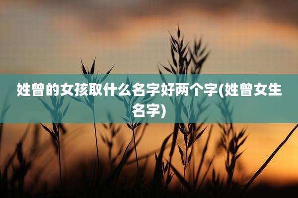 姓曾的女孩取什么名字好两个字(姓曾女生名字)