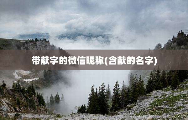 带献字的微信昵称(含献的名字)