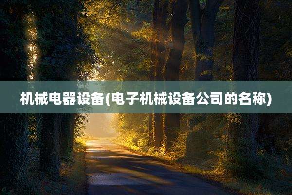 机械电器设备(电子机械设备公司的名称)