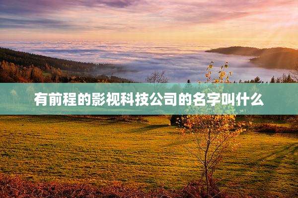 有前程的影视科技公司的名字叫什么