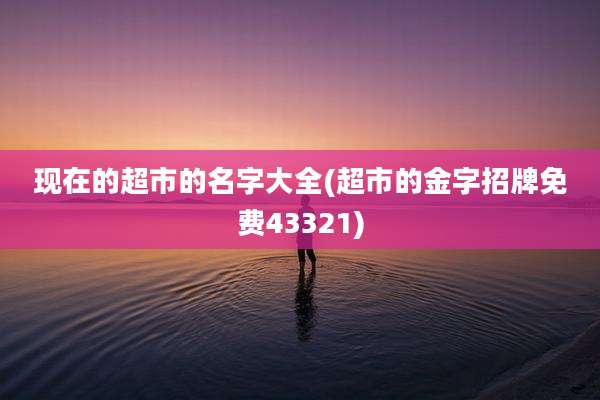 现在的超市的名字大全(超市的金字招牌免费43321)